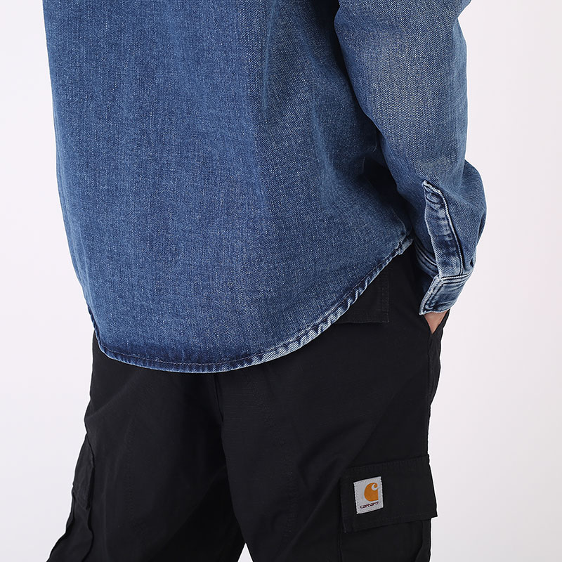 Мужская рубашка Carhartt WIP Salinac Shirt Jac (I027545-blue)  - цена, описание, фото 8